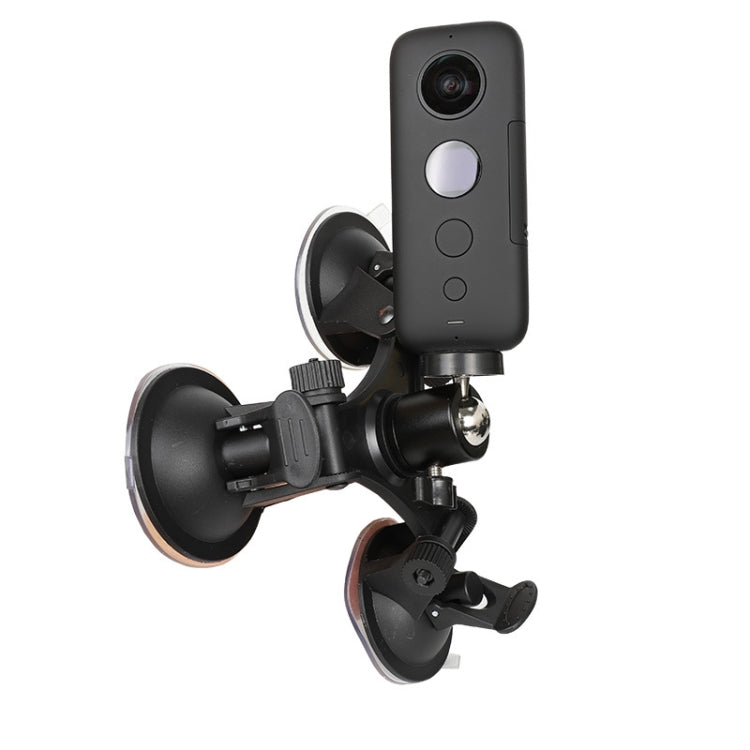 For Insta360 One X / One R Triangle Suction Cup Mount Holder with Ball-Head Tripod Adapter(3-Legs Sucker)