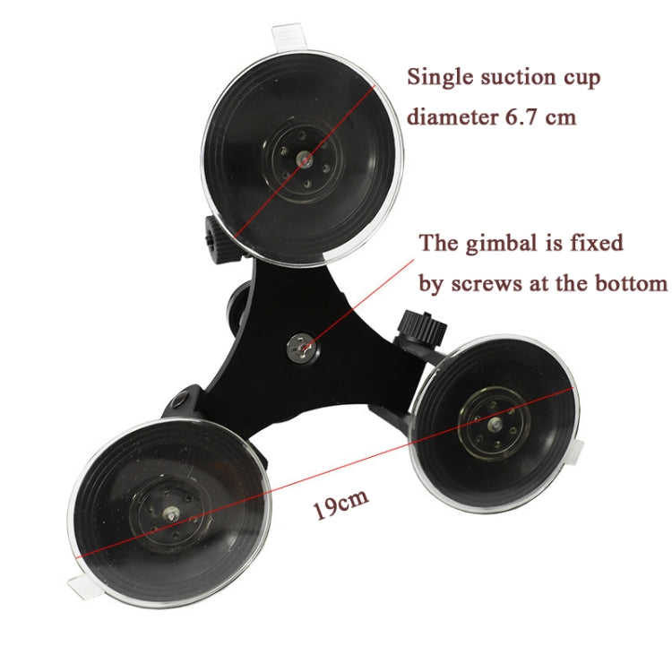For Insta360 One X / One R Triangle Suction Cup Mount Holder with Ball-Head Tripod Adapter(3-Legs Sucker)