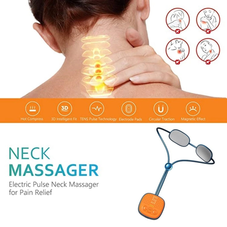 Z-10 Pendant Cervical Spine Massager Portable Dual-pulse Neck Hot Compress Massager(Gemstone Blue)