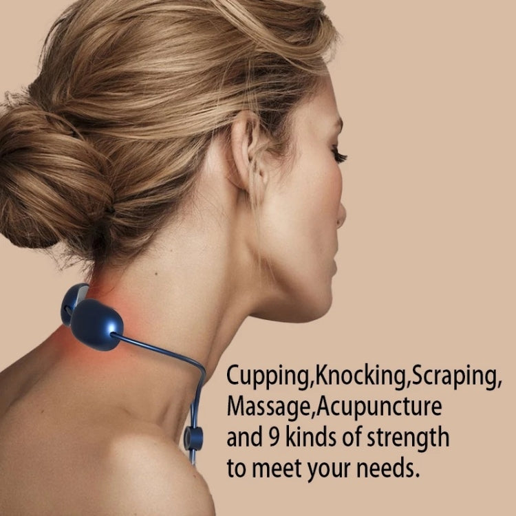 Z-10 Pendant Cervical Spine Massager Portable Dual-pulse Neck Hot Compress Massager(Gemstone Blue)