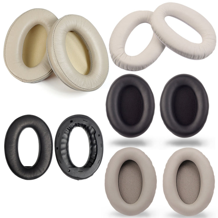 2 PCS Headset Comfortable Sponge Cover For Sony WH-1000xm2/xm3/xm4, Colour: (1000X / 1000XM2)Beige Protein With Card Buckle