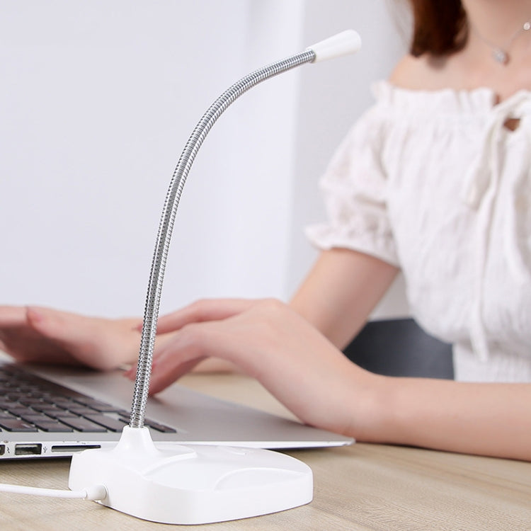 Desktop Computer Game Live Broadcast K Song Conference Condenser Microphone, Colour: M60-USB Built-in Sound Card White