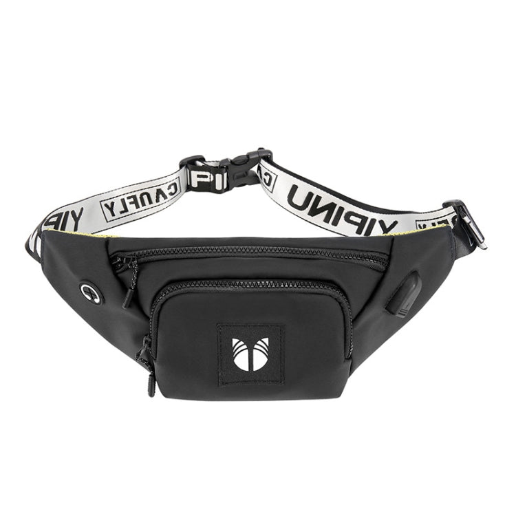 YIPINU YPU-DS Fashion Chest Bag Messenger Bag Waist Bag Waterproof Sports Mobile Phone Bag with External USB Port