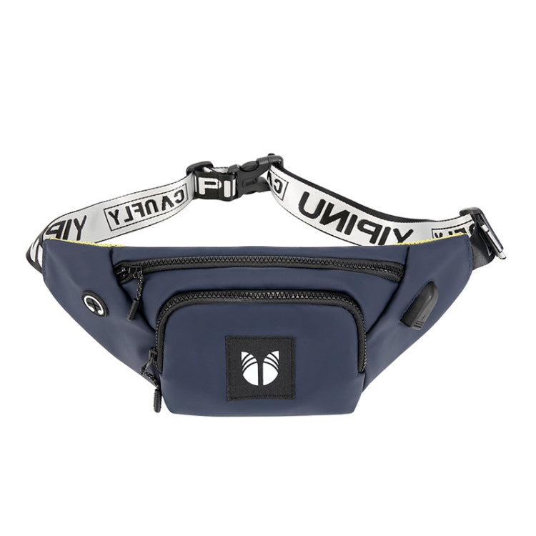 YIPINU YPU-DS Fashion Chest Bag Messenger Bag Waist Bag Waterproof Sports Mobile Phone Bag with External USB Port