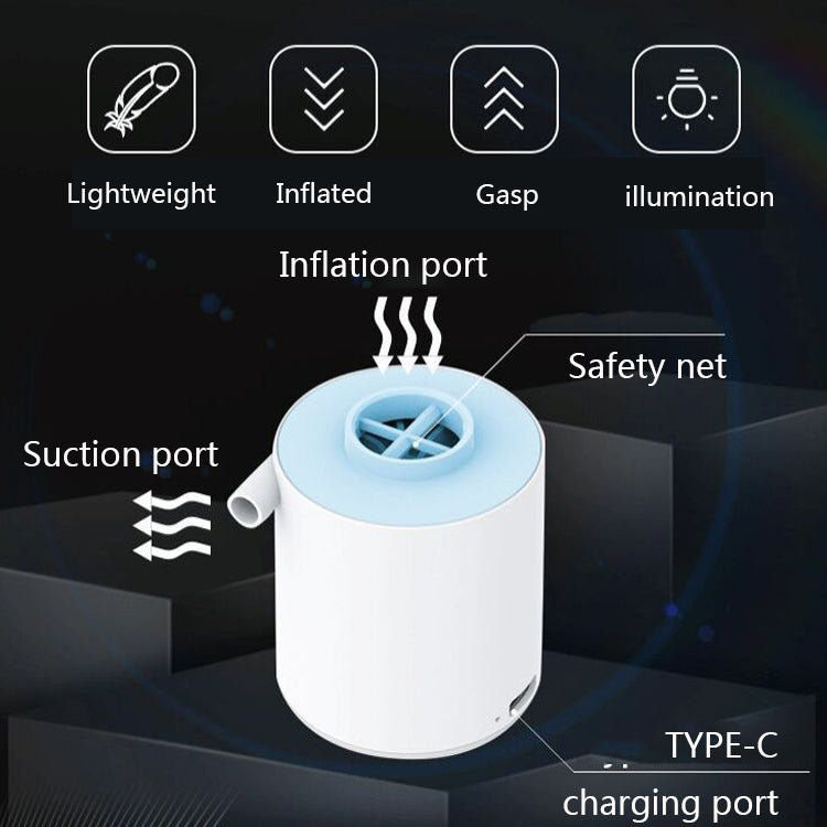 021121 Mini Portable Outdoor Air Pump, Specification: Without Light Model(White)