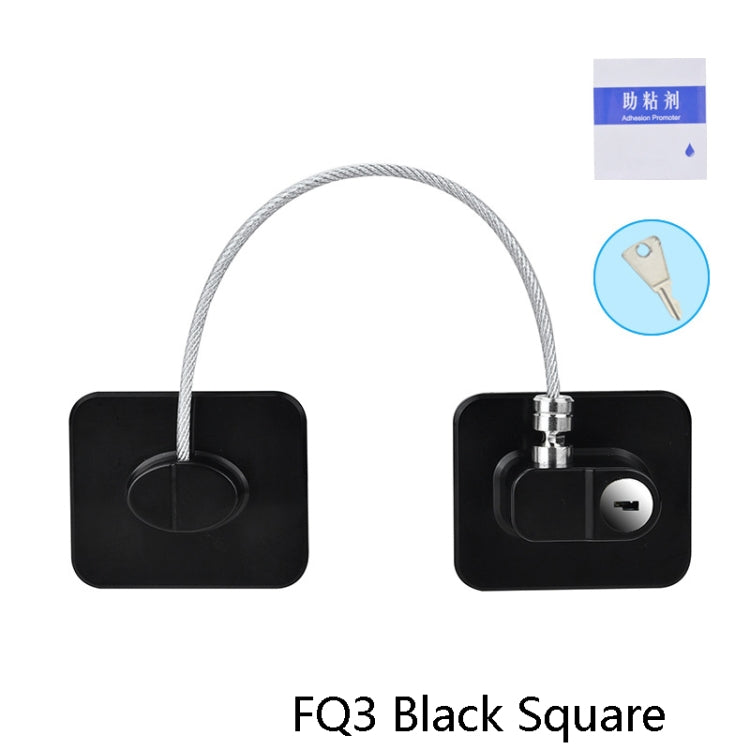 2 PCS Child Safety Lock High-Rise Protective Lock, Colour: FQ3 Black Square