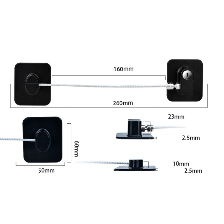 2 PCS Child Safety Lock High-Rise Protective Lock, Colour: FQ3 Black Square