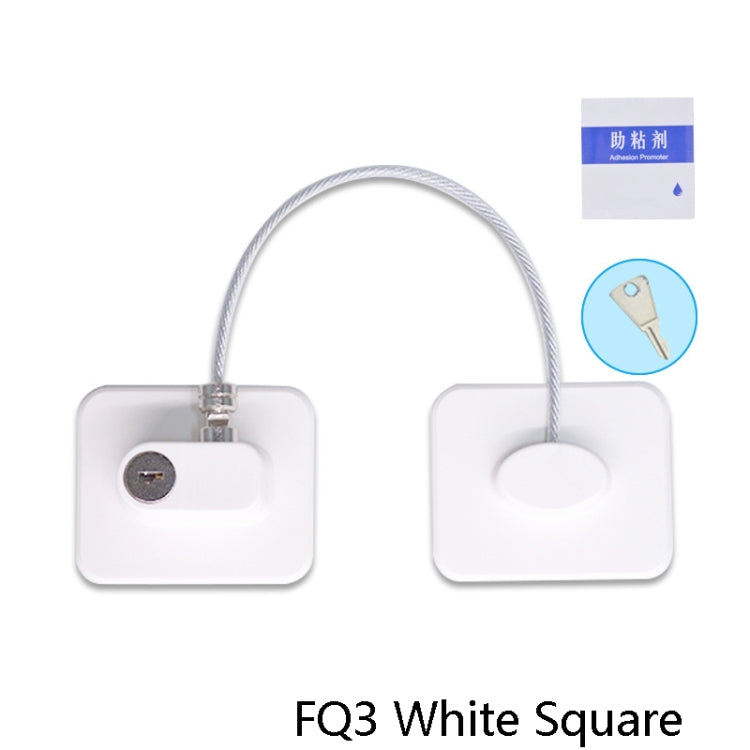 2 PCS Child Safety Lock High-Rise Protective Lock, Colour: FQ3 White Square