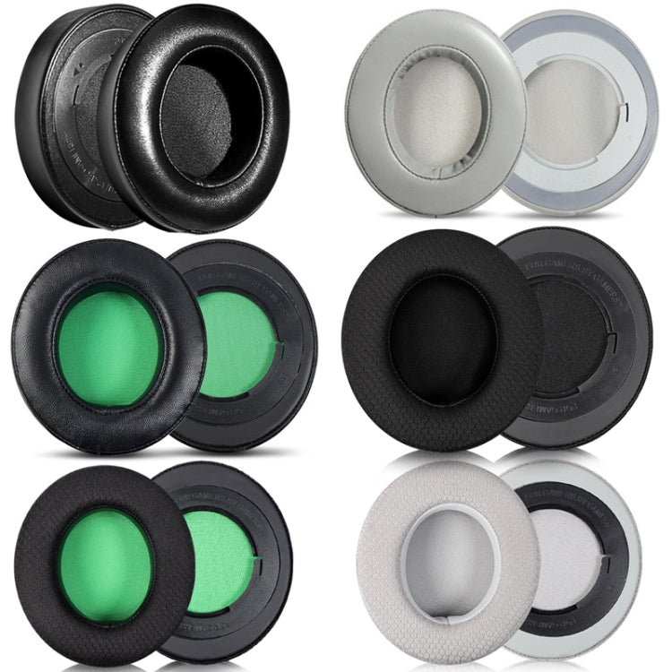 2 PCS Headset Sponge Case For Razer BlackShark V2/V2X/V2SE, Colour: Ellipse Lambskin(Black Paper Black Net)