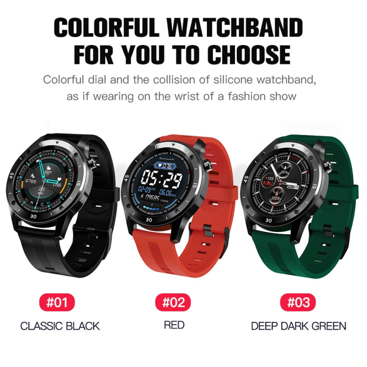 F22 1.3 Inch Touch Screen Smart Bracelet Silicone Table Heart Rate Steam Sleep Watch(Black)
