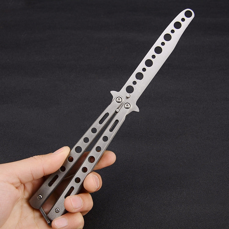 2 PCS Novice Training Maintenance-Free Un-Edged Butterfly Knife, Random Color Delivery