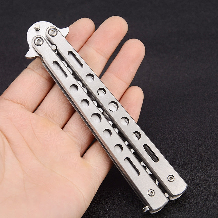 2 PCS Novice Training Maintenance-Free Un-Edged Butterfly Knife, Random Color Delivery