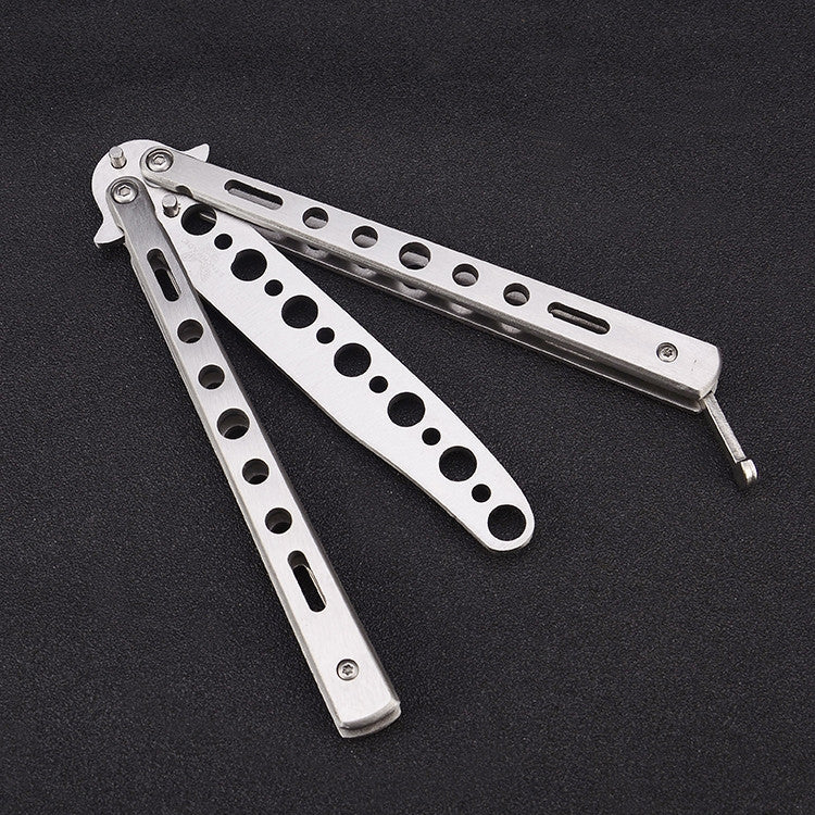 2 PCS Novice Training Maintenance-Free Un-Edged Butterfly Knife, Random Color Delivery