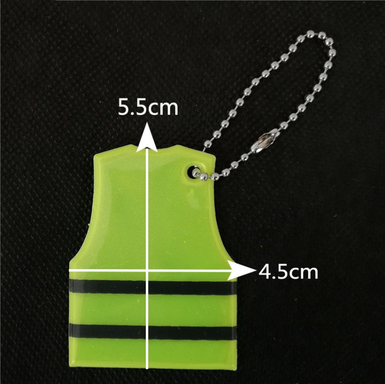 15 PCS Vest Style Reflective Pendant Night Warning Highlight Reflective Keychain Random Colour Delivery(4.5x5.5cm)