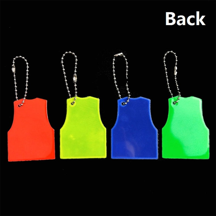 15 PCS Vest Style Reflective Pendant Night Warning Highlight Reflective Keychain Random Colour Delivery(4.5x5.5cm)