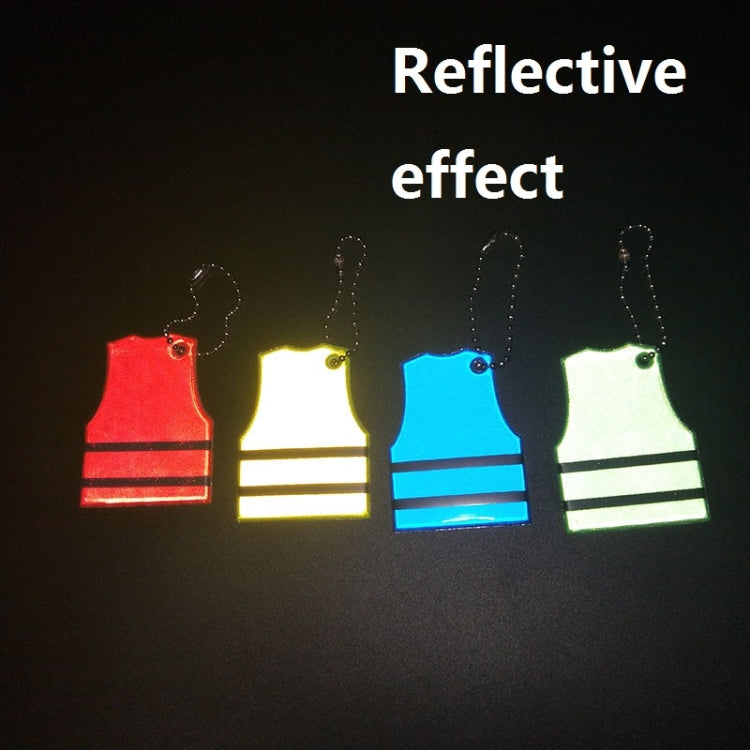 15 PCS Vest Style Reflective Pendant Night Warning Highlight Reflective Keychain Random Colour Delivery(4.5x5.5cm)