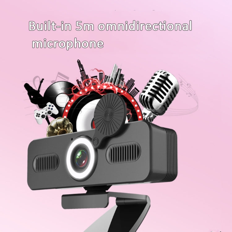 C360 4K  Network High-Definition Computer Camera Drive-Free Beautifying Light Camera with Omnidirectional Microphone, Cable Length: 1.8m
