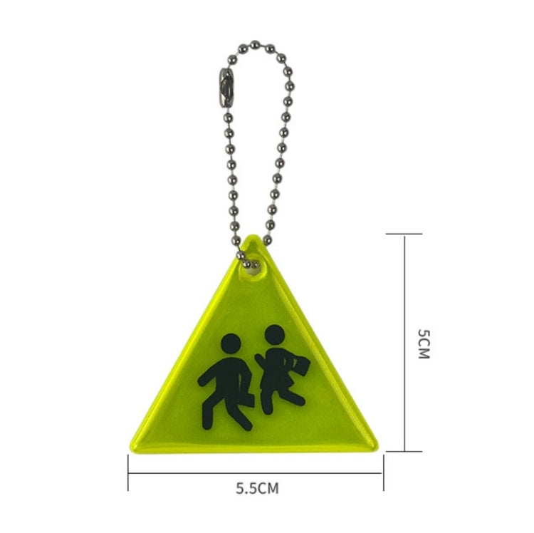 4 PCS Sidewalk Reflective PVC Keychain Traffic Safety Schoolbag Night Reflective Pendant Random Colour Delivery
