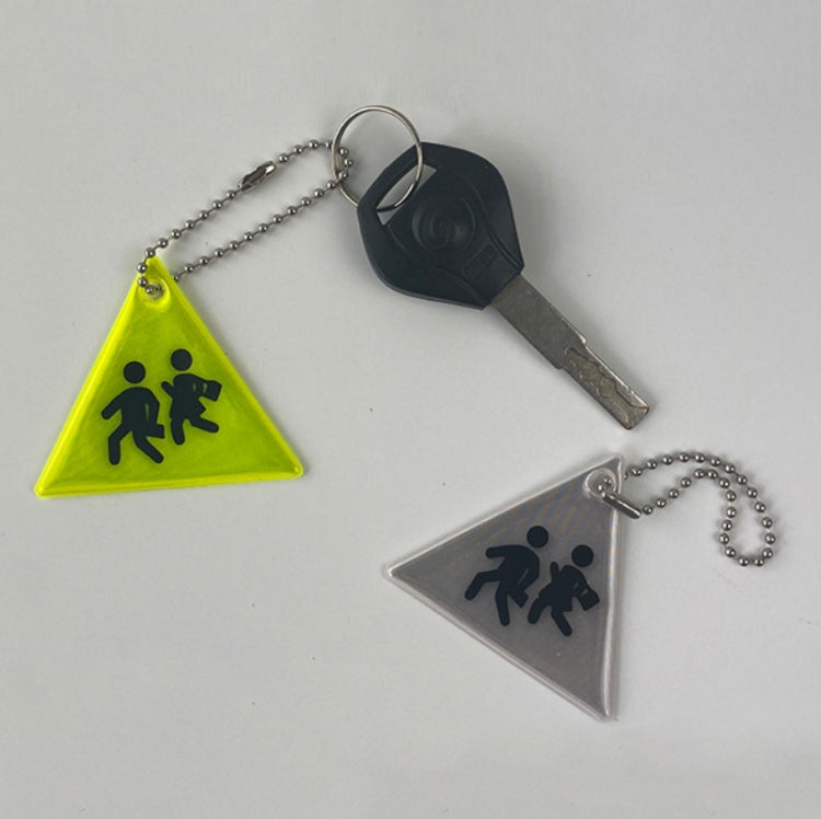 4 PCS Sidewalk Reflective PVC Keychain Traffic Safety Schoolbag Night Reflective Pendant Random Colour Delivery