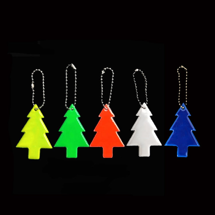 15 PCS Christmas Tree Style PVC Reflective Pendant Outdoor Night Traffic Safety Reflective Keychain Random Colour Delivery(6.5x4.5cm)