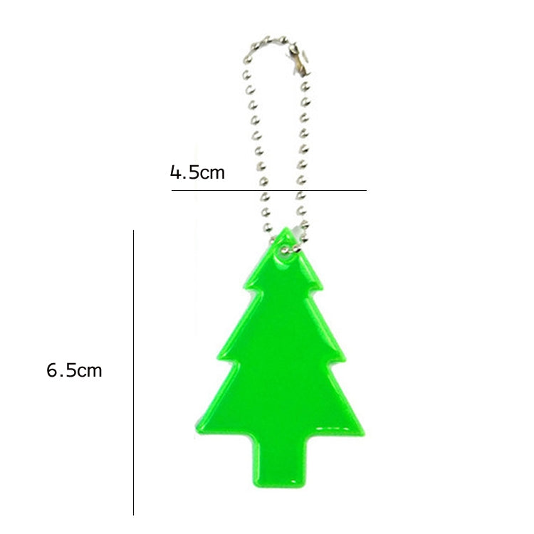 15 PCS Christmas Tree Style PVC Reflective Pendant Outdoor Night Traffic Safety Reflective Keychain Random Colour Delivery(6.5x4.5cm)