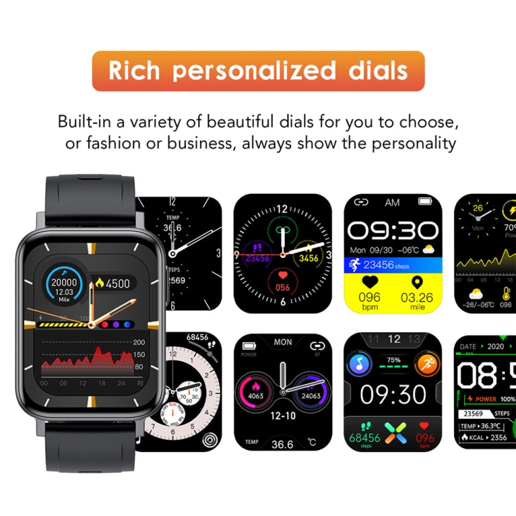 T10 Pro 1.65 Inch Smart Bracelet Heart Rate Blood Pressure Oxygen Body Temperature Monitoring Dial Watch