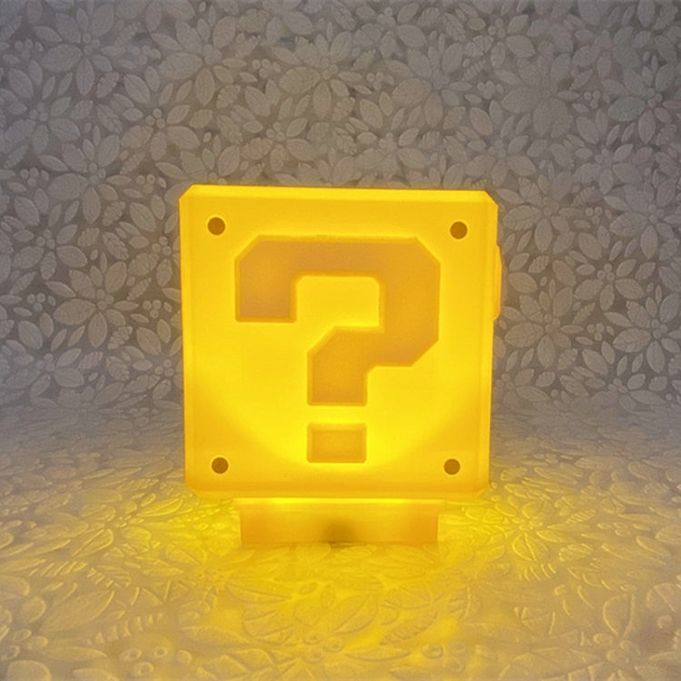 1W Mario LED Question Mark USB Charging Night Light Desktop Bedside Block Brick Table Lamp(Warm Light)