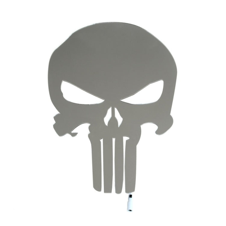 3D Punisher Mask Color Changing Mirror Light LED Remote Control Skull Decoration Wall Light(Colorful Remote Control)
