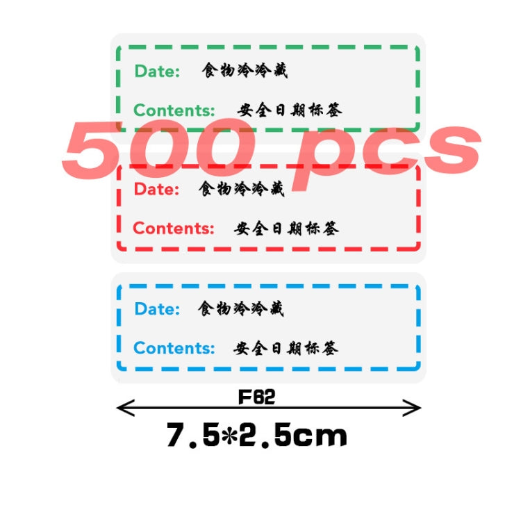 3 Rolls Food Refrigerated Storage Safety Date Marking Label Tearable Sticker 500PCS/Roll