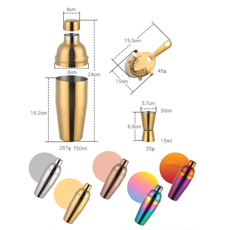 Stainless Steel Shaker Cocktail Shaker Set Hand Shaker Cup Fancy Shaker Magic Colorful Shaker