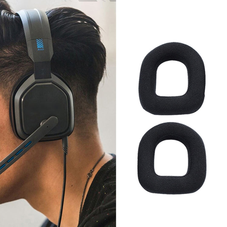2 PCS Gaming Headset Sponge Protective Case Flannel Earmuffs for Logitech A50