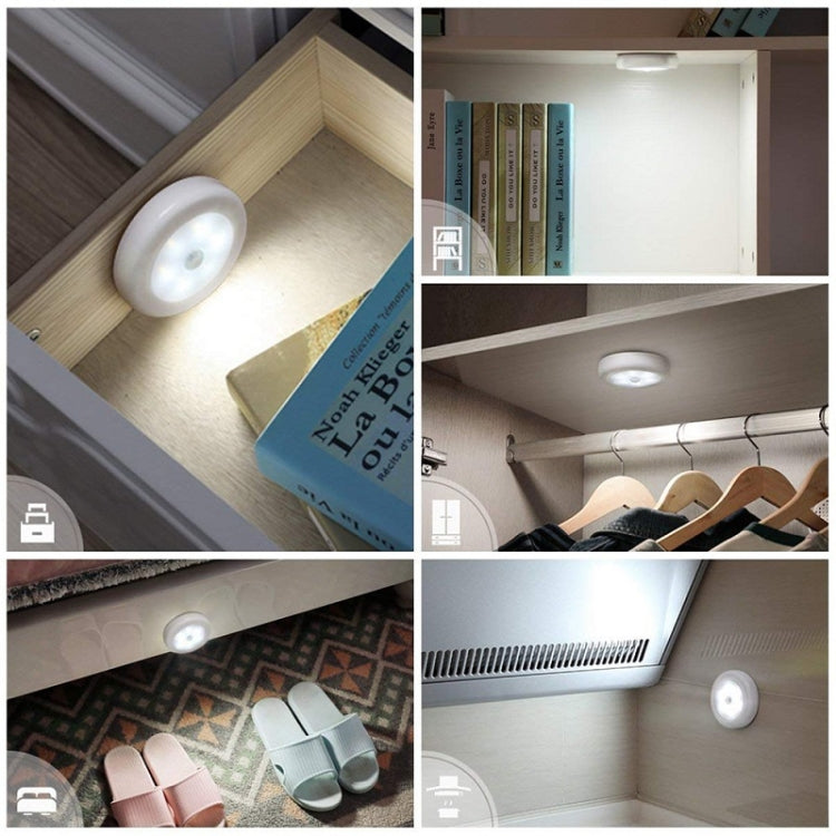 6 LED Home Wardrobe Smart Human Body Sensor Light, Light color: Warm Light (White)