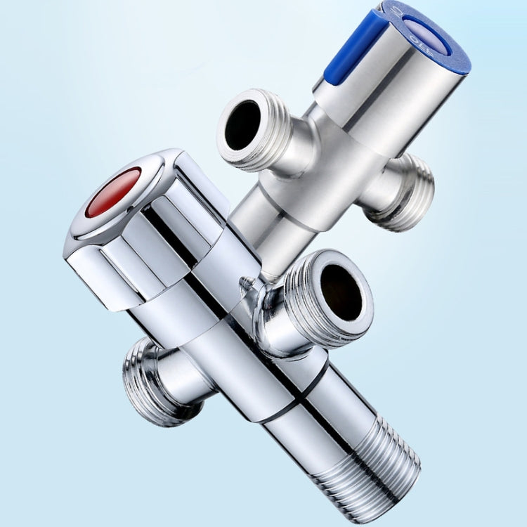 2 PCS Stainless Steel Double Outlet Angle Valve Single Handle Double Control 1 In 2 Out Electroplating Wire Drawing Angle Valve, Specification: Drawing