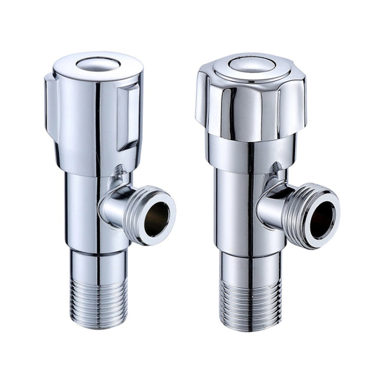 2 PCS Stainless Steel Angle Valve Single Handle Electroplating Wire Drawing Angle Valve, Specification: Three Round Plated Hot Water