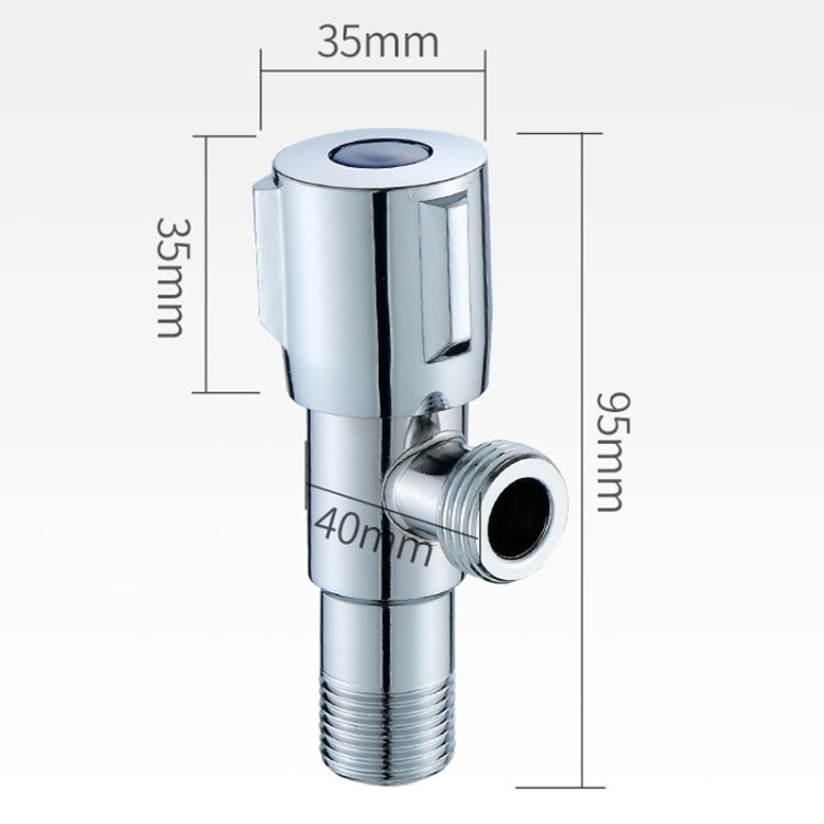2 PCS Stainless Steel Angle Valve Single Handle Electroplating Wire Drawing Angle Valve, Specification: Three Round Plated Hot Water