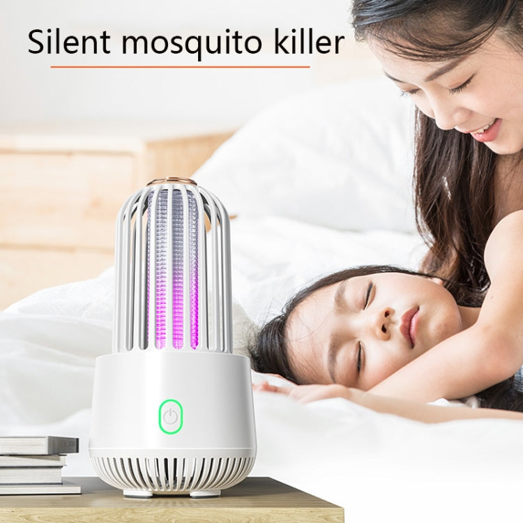 HE-W002 Photocatalyst Mosquito Killer Lamp Outdoor USB Physical Mosquito Trap(White)