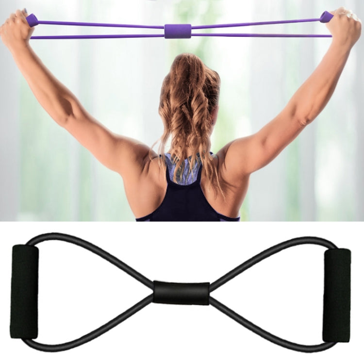 10 PCS Yoga Supplies 8-Word Tension Rope Tier Force Training To Make Chest Tube