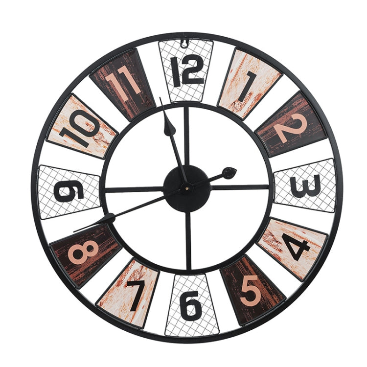 YX2023 60cm Wrought Iron Retro Living Room Decoration Round Metal Wall Clock