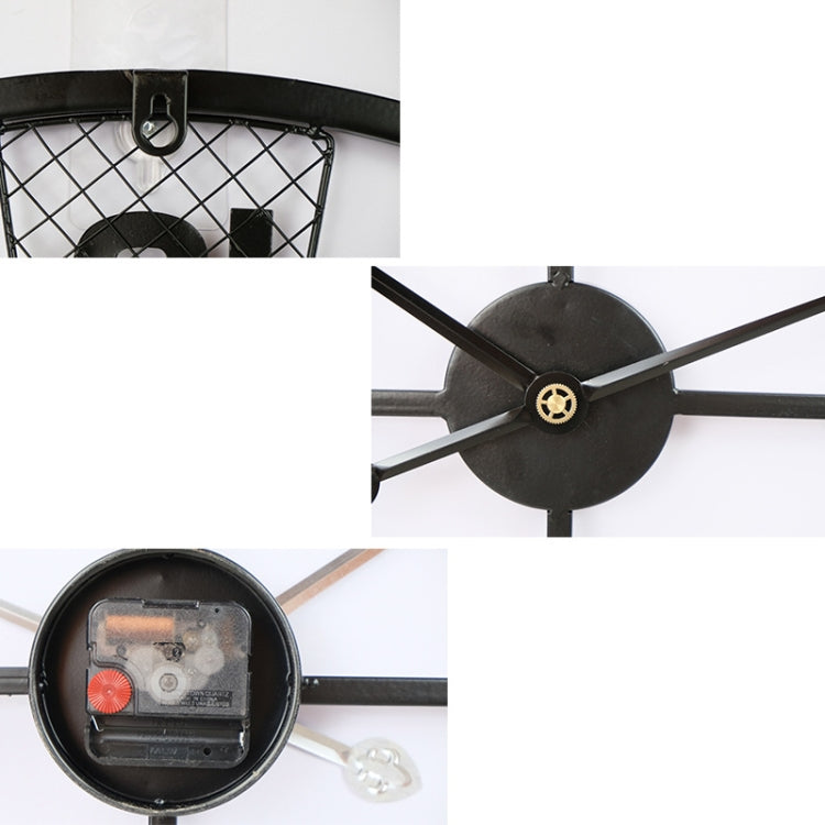 YX2023 60cm Wrought Iron Retro Living Room Decoration Round Metal Wall Clock