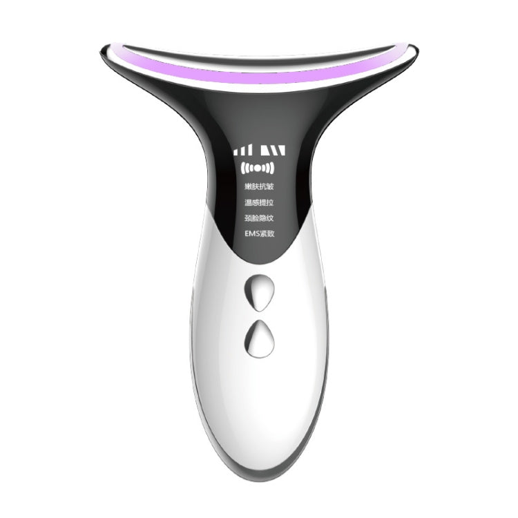 Neck Wrinkle Removal And Neck Beauty Home Use Facial Eye And Neck Lifting And Firming Color Light Introduction Massage Device(White)