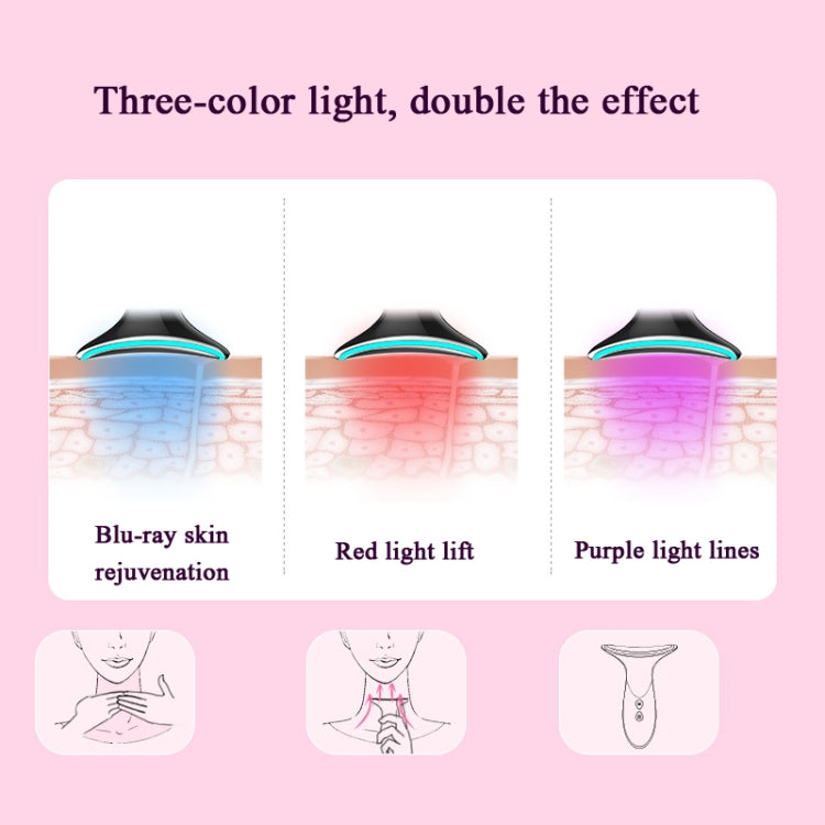 Neck Wrinkle Removal And Neck Beauty Home Use Facial Eye And Neck Lifting And Firming Color Light Introduction Massage Device(White)