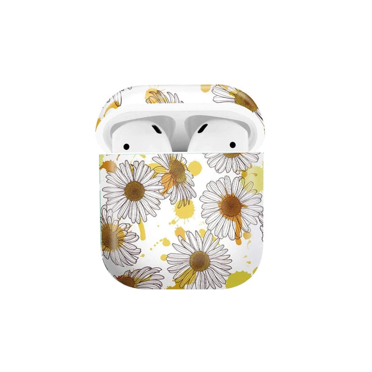 2 PCS 003 Small Daisy PC Hard Shell Water Stickers Protective Cover For AirPods 1/2