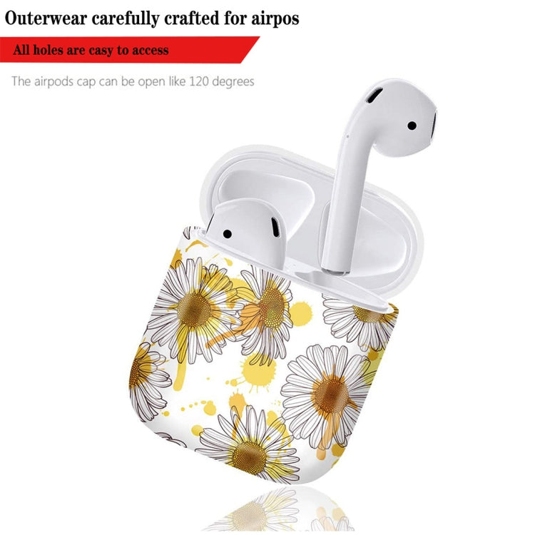 2 PCS 003 Small Daisy PC Hard Shell Water Stickers Protective Cover For AirPods 1/2