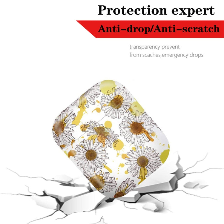 2 PCS 003 Small Daisy PC Hard Shell Water Stickers Protective Cover For AirPods 1/2