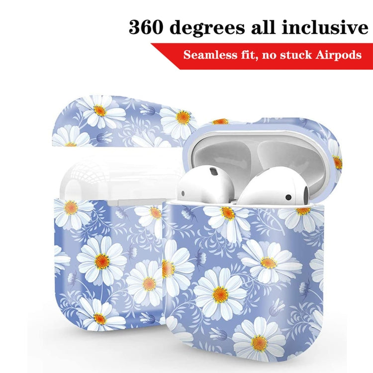 2 PCS 003 Small Daisy PC Hard Shell Water Stickers Protective Cover For AirPods 1/2