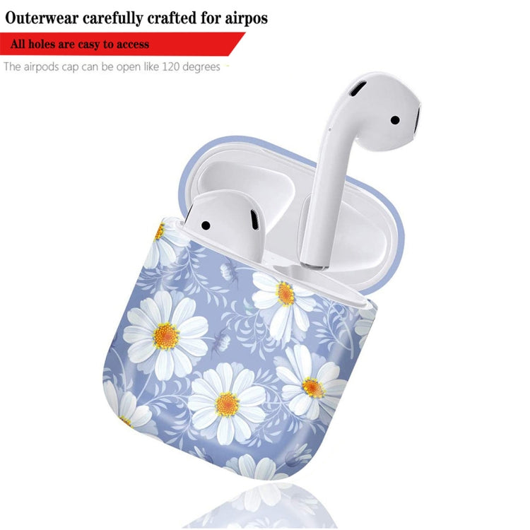 2 PCS 003 Small Daisy PC Hard Shell Water Stickers Protective Cover For AirPods 1/2