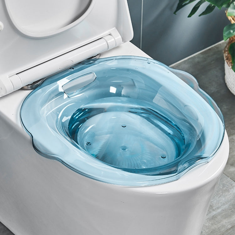 Private Parts Nursing Basin Men Women Pregnant Women Avoid Squatting Buttocks Basin Hemorrhoids Toilet Basin Bidet, Colour: Transparent Blue