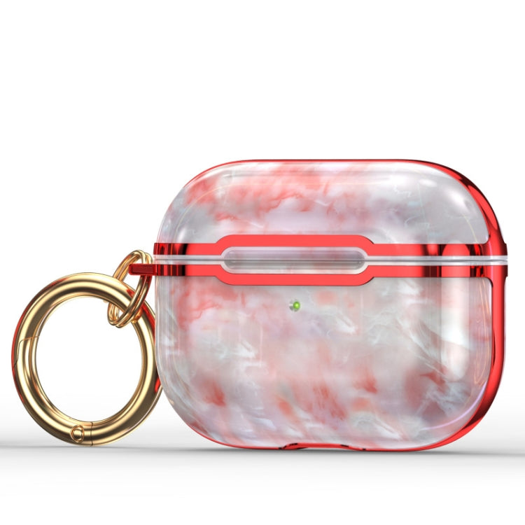 DDDLS886 Electric Plating Marble Headphocks+ PC Protective Cover For AirPods Pro