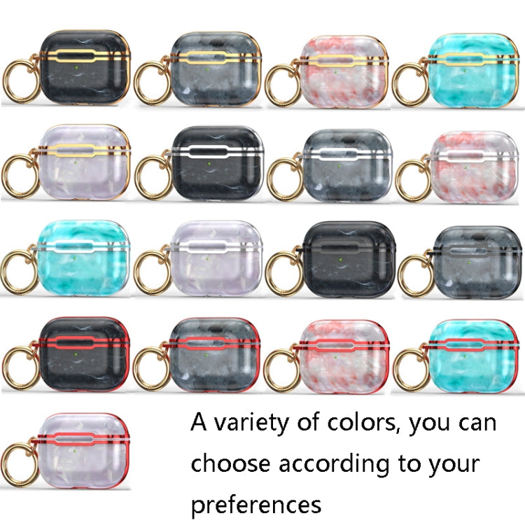 DDDLS886 Electric Plating Marble Headphocks+ PC Protective Cover For AirPods Pro