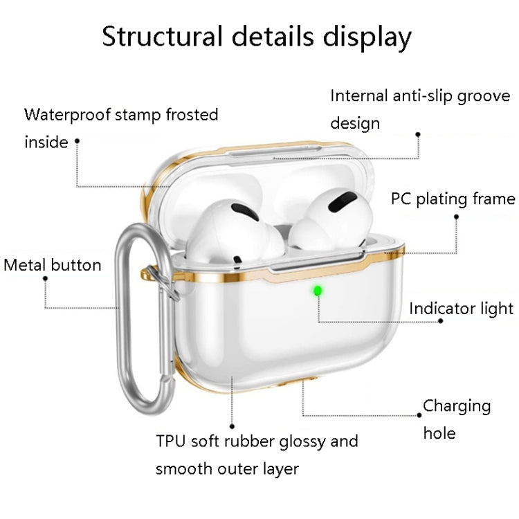 DDEHY668 Electroplated Transparent Silicone + PC Protective Cover For AirPods Pro
